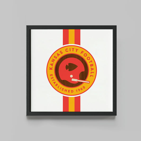 Kansas City Helmet Real Wood Print